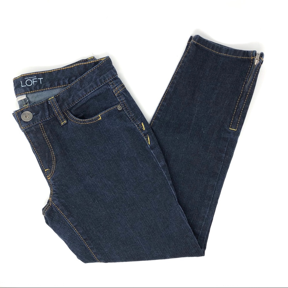 Ann Taylor Loft Modern Crop Zipper Leg Jeans
